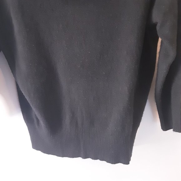 Vintage Valerie Stevens Black Cashmere Sweater, Cowl Neck 3/4 sleeve Med. - Picture 5 of 14